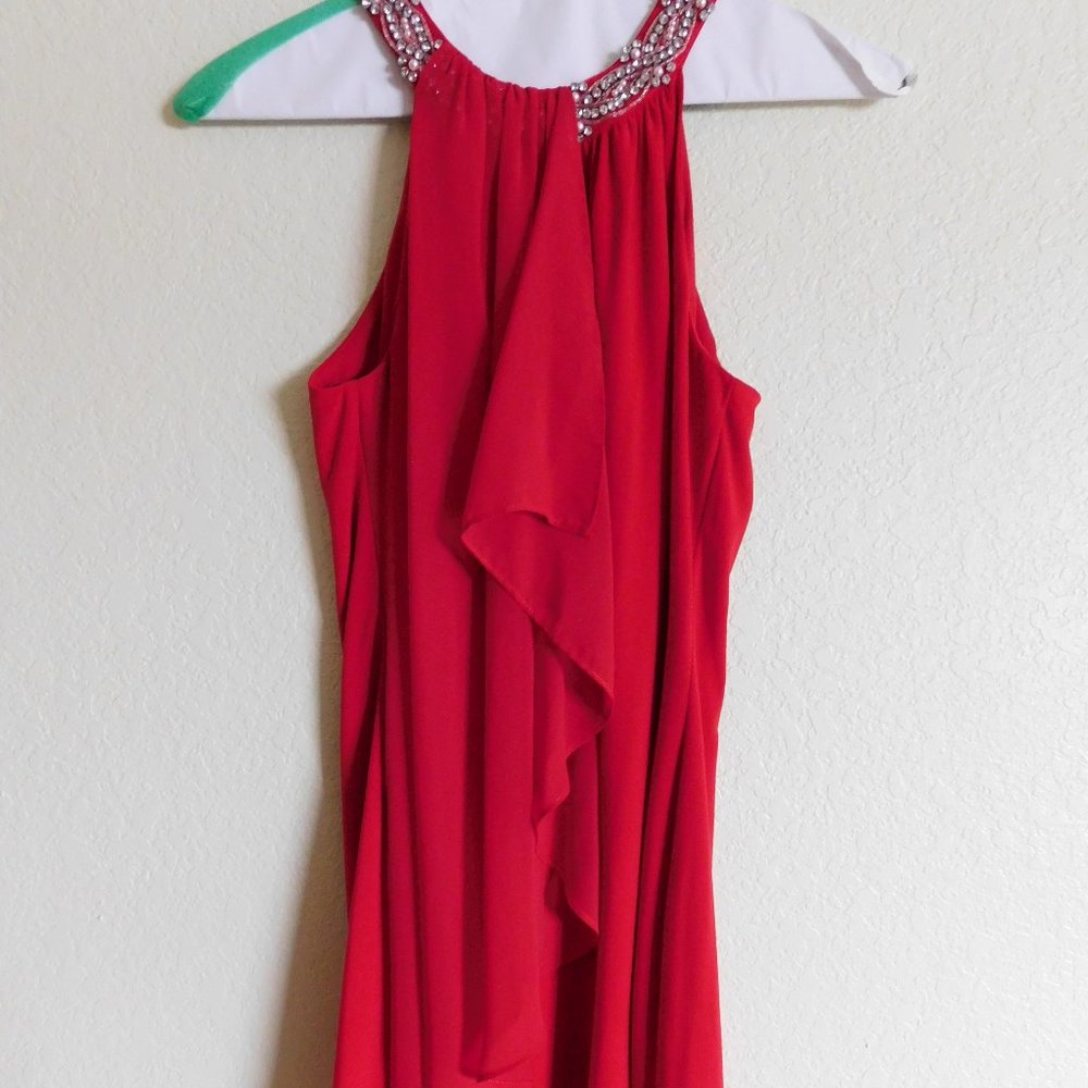Adrianna Papell Formal Cocktail Dress Red